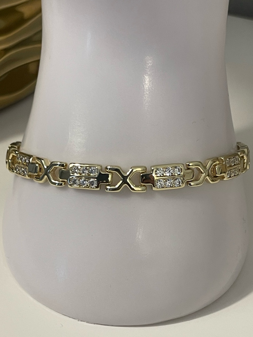 Gold-Tone Crystal Link Bracelet - Women's Jewelry